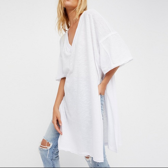 Free People Tops - Free People Solid City Slicker Tunic White Sm NWT